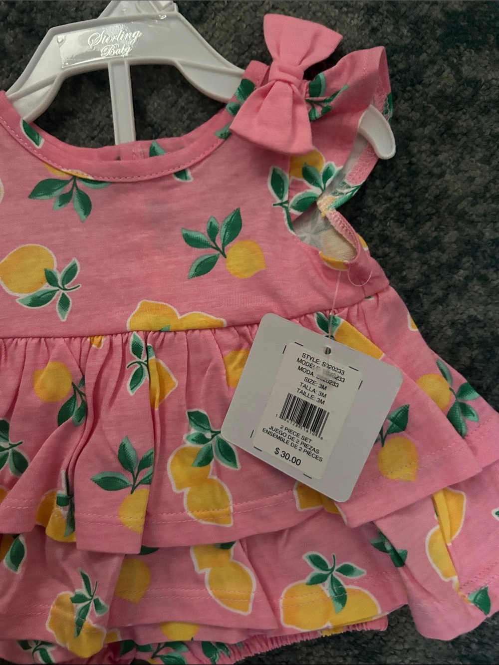 Pink Lemon-Print Ruffle set  by - Picture 3 of 4